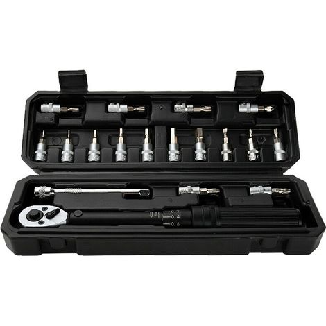 VURAHOME - WISRETEC 2-20Nm 1/4 Pouce 18PCS Double Scable Clé dynamométrique Jeu d'embouts de clé dynamométrique préréglée Clé dynamométrique réglable pour la réparation de voiture de vélo domestique a (1/5)