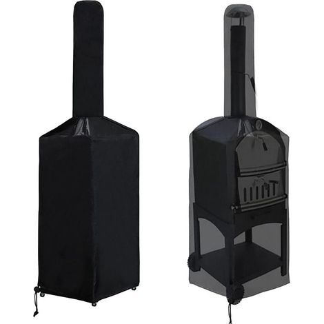 Protection pour four à pizza - Accessoire barbecue - Noir (160x37x50x103cm) (1/5)