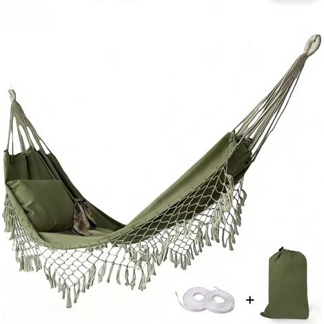 Amaca da esterno per dormire - Amaca da campeggio, Amaca da giardino - Adatta per campeggio ed escursioni all'aperto, Cuscino non incluso