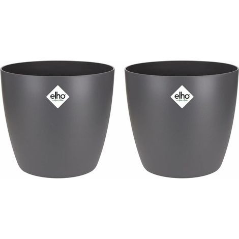 Set di Vasi Elho Grigio Plastica Rotondo 2 Pezzi (1/5)