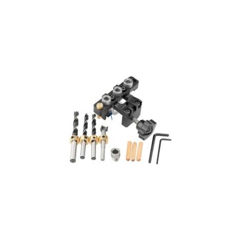 3-in-1-Holzbohrmaschine: Verstellbare Bohrschablone, Körnerpositionierer, Holzlochöffner, Holzbearbeitungswerkzeug, Holzbohrer-Set – Crezuo (1/4)