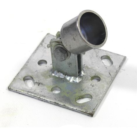 Estexo – Plaque de base Ø34mm pour poteau de clôture – Acier galvanisé – 100 x 100 mm – Installation sans bétonnage – Résistance intempéries (1/2)