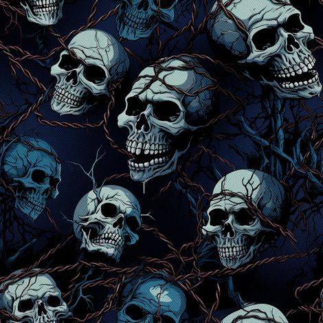 Tela Oxford decorativa para exteriores - Motivo de calavera I DX4942 (1/5)