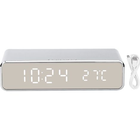 Horloge de chevet numérique 3-en-1 avec thermomètre, réveil digital et chargeur sans fil (1/5)