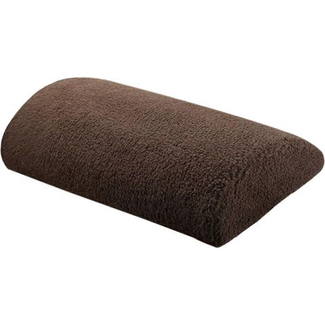Coussin repose-pieds en polaire Shepherd's Fleece - Mousse à mémoire de forme, sangles élastiques - Compatible avec fauteuils inclinables, lits et chaises (marron) (1/5)
