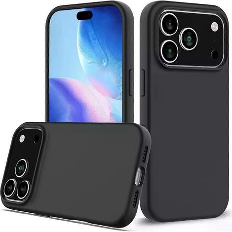 Schwarze, matte Vollschutzhülle aus weichem Silikon für iPhone 17 Air, 17 Pro und 17 Pro Max (1/4)
