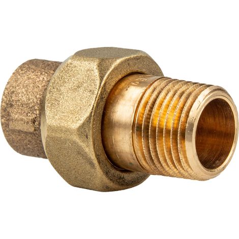 Rotguss-Lötfitting Rohrverschraubung 15 mm x 1/2 Zoll AG - Typ 4341G, DVGW