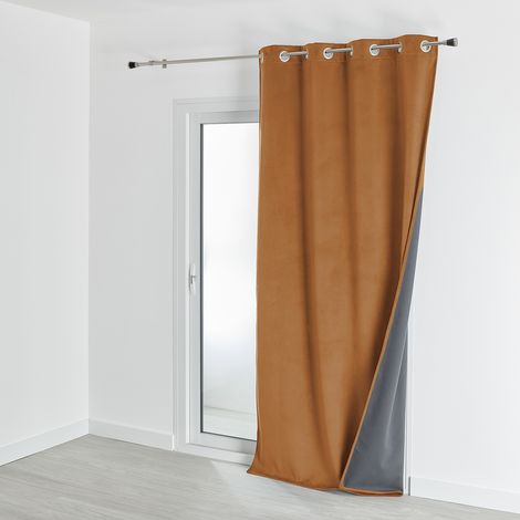Homemaison – Rideau occultant thermique en velours doublé polaire 135x280 cm – 7 fois plus isolant qu'un rideau standard – Lavable en machine à 30°