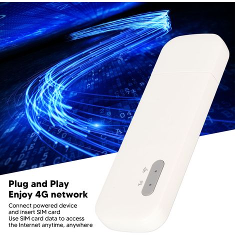 Routeur WiFi Portable 4G USB, Point d'Accès Mobile pour 10 Appareils, Slot pour Carte Micro SIM, Blanc