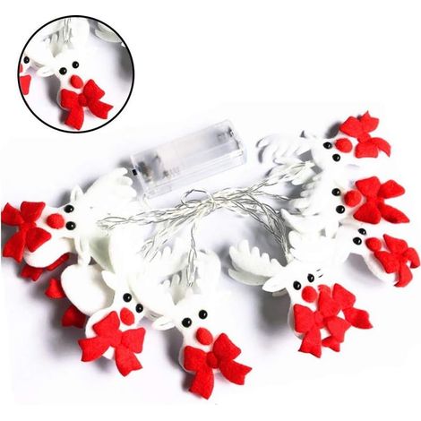 Guirlande lumineuse cerf de Noël,1,65 m,10 LED,décoration de Noël avec 1 modes,le jardin,la chambre à coucher et la décoration intérieure et extérieure (1/3)