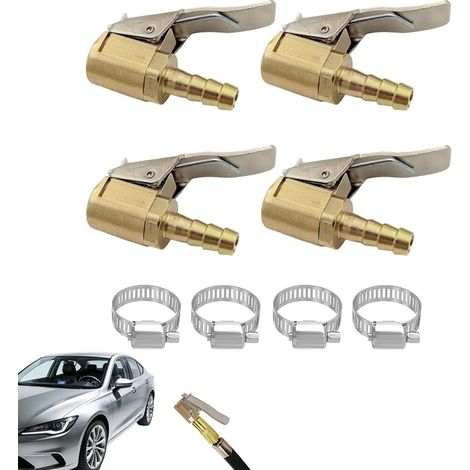 Embout Gonflage Pneu, Mandrins Pneumatiques Universels avec Embout de Compresseur pour Voitures, Fourgonnettes et Camions, Laiton (1/5)