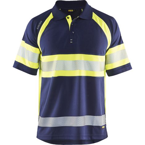 Blakläder Warnschutz Polo-Shirt, marineblau / gelb, Unisex-Größe: M