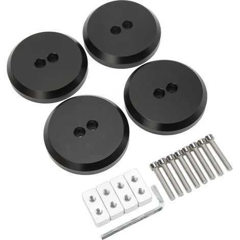 4 supports de levage pour cric en aluminium noir, ultra robustes, finition anodisée noire, compatibles Corvette C5 C6 C7 C8 (1/5)