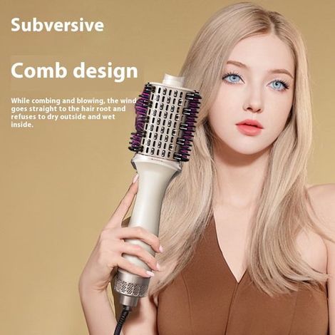 Sèche-cheveux multifonctionnel 3 en 1 - Combine sèche-cheveux, peigne de coiffage et fer à friser en un seul appareil - 650 watts, 4 vitesses de ventilation réglables (1/4)