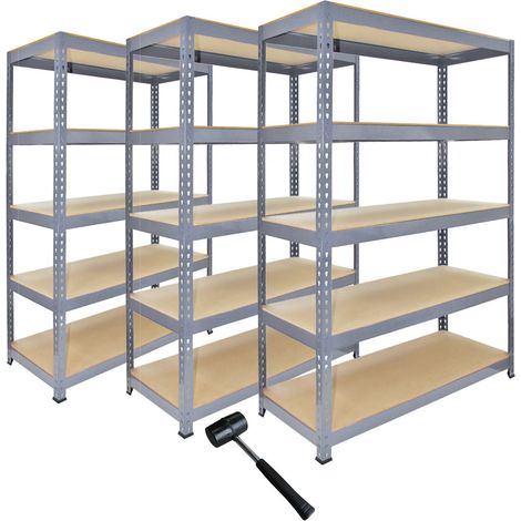 3 x Q-Rax Grey Metal Racking Units 120 x 50 x 180cm (1/5)