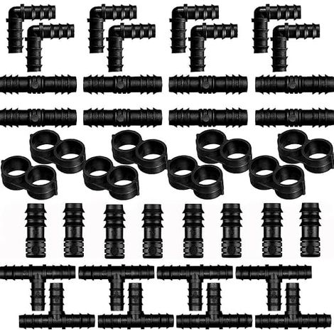 40Pcs Connecteurs de Tuyaux pour 20mm Système d'Irrigation, Raccord D'irrigation Outil D'interface Tuyau D'irrigation de Jardinage Tés Raccord d'Irrigation (Mixte) (1/5)