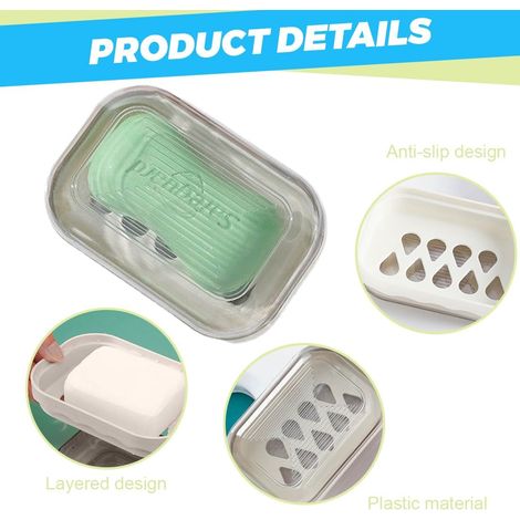 Porte-savon de voyage portable en 2 pièces avec couvercle étanche. Convient pour la maison, les voyages, la salle de bain, la randonnée, le camping et autres activités de plein air. (1/4)
