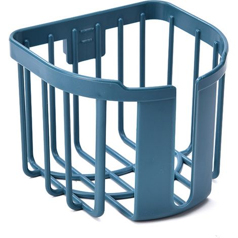 Porte-rouleau de papier toilette mural robuste - Panier de rangement salle de bain durable pour maison - Bleu (1/4)