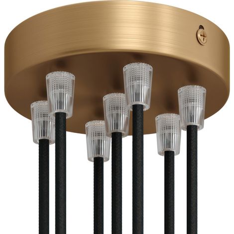 creative cables - Kit rosone cilindrico in Metallo a 7 Fori - Conico, Bronzo Satinato