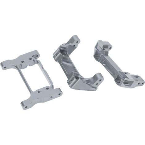 Stoßstangen aus Aluminiumlegierung für Vorder- und Hinterachse des Traxxas TRX4 RC-Cars mit Servohalterung, Farbe Titan. (1/5)