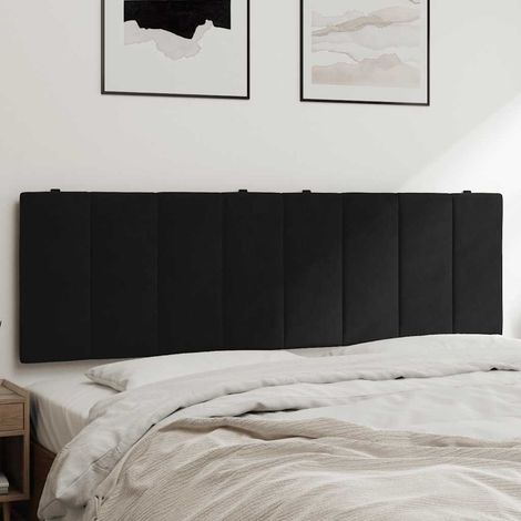 vidaXL Coussin de tête de lit Hanko noir 160 cm velours (1/5)
