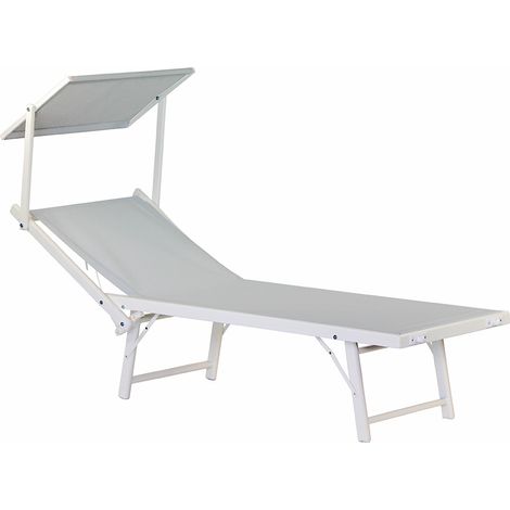 Lettino prendisole da mare bianco ghiaccio Bagnino (1/5)