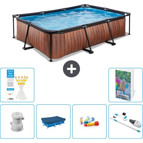 Exit-toys Piscina Exit Rectangular - Efecto madera - 300x200x65 cm - 7-piezas  S242 (1/5)
