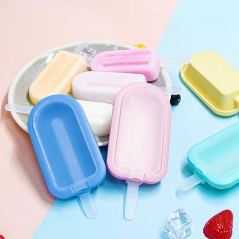 Moules À Glace - Silicone Alimentaire Sans BPA - Pour Glaces Maison Enfants Et Adultes - 6 Pièces Avec Bâtonnets Et Couvercles (1/5)