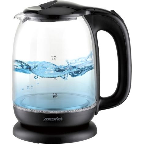 Bouilloire en verre 1,7 L Mesko MS 1302b - Coloris Noire - 2 200 W
