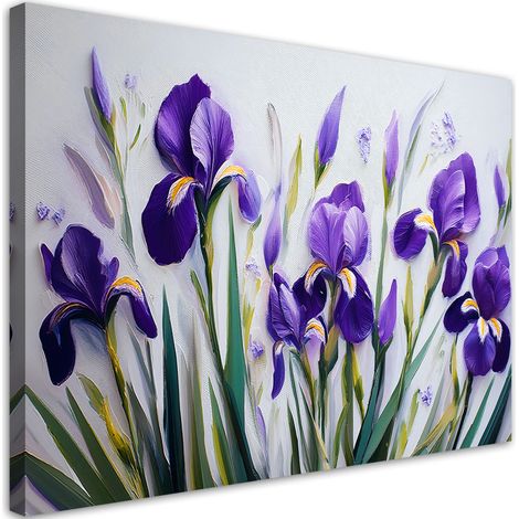 Tableau déco Fleurs d'iris mauves 100x70 (1/5)