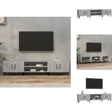 Meuble TV sonoma gris 180x31,5x40 cm bois d'ingénierie - Meubles Tv - Meuble Tv - Télévision - Support Tv - Unité Tv (1/5)