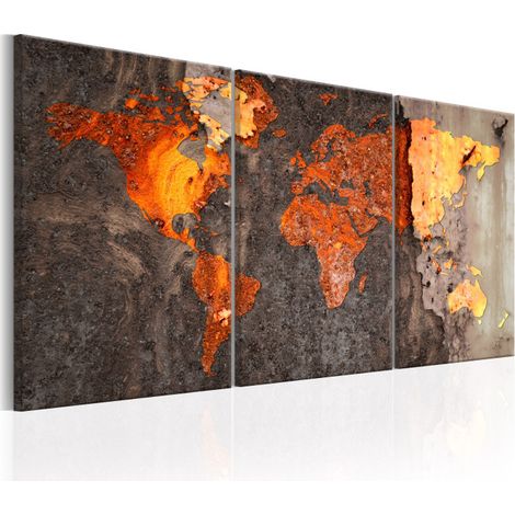 Tableau Imprimé "World Map : Rusty World" 60 x 120 cm (1/2)