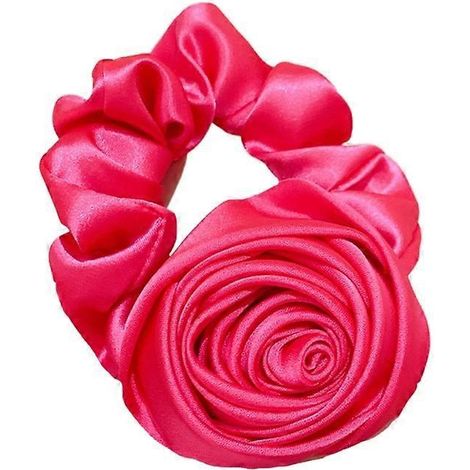 Chouchous en forme de gros intestin, élastiques à cheveux en satin à grosses fleurs (1/5)