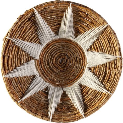 Élément de charme naturel pour mur blanc/beige - Beige naturel avec motifs blancs (1/4)