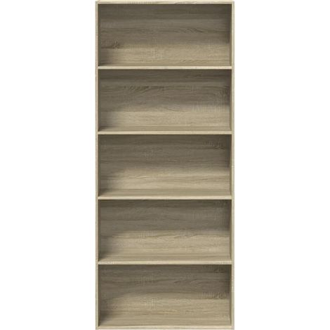vidaXL Book Cabinet Sonoma Oak 80x30x189 cm Engineered Wood