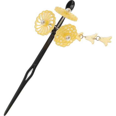 Chinesische Haarstäbchen mit Quaste Eleganter Haarschmuck aus Acryl und Kupfer Leicht und Retro zum Dekorieren und Festhalten von Hochzeitsfrisuren im Alltag (1/5)