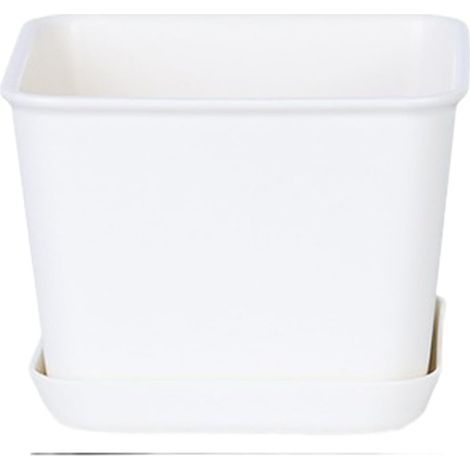 Pot de fleurs en plastique respirant avec soucoupe, à arrosage automatique pour plantes grasses (1/5)