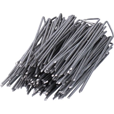 100 agrafes de jardin en U, piquets de fixation pour gazon synthétique, ancres de sol paysager, 15 cm, lot de fixation robuste (1/5)