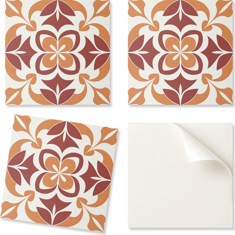 Baldosas de vinilo autoadhesivas para pasillo con estampado floral y hojas, 9x30x30 cm.
