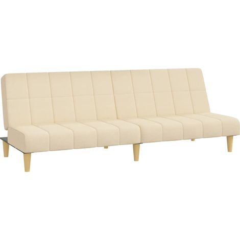 Divano Letto a 2 Posti Crema in Tessuto vidaXL 919691 (1/5)