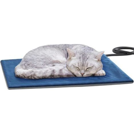 Pecute Tapis Chauffant Chat avec Voyant Lumineux, Coussin Chaton, Couverture Chauffante Chat 32×40cm, Tapis Chauffant Chien Température Constante, Anti-Mordant, Imperméable, Double Face (1/5)