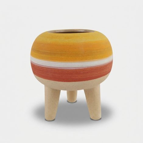 Cache-pot décoratif en céramique avec pieds Mexicana (1/2)