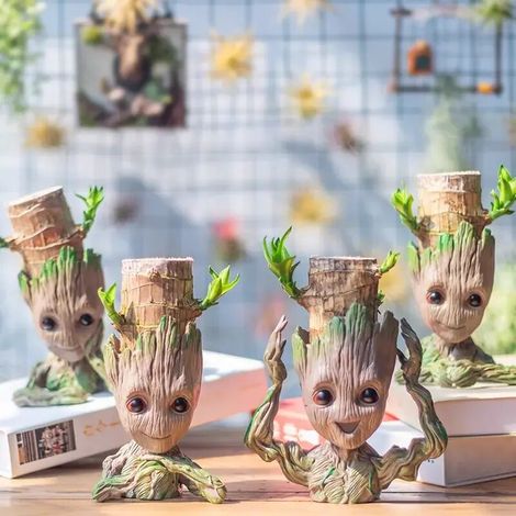 Pot de fleurs Groot (pensée) Vases décoratifs Groot multifonctions, ornements, composition, figurine de personnage d'anime, porte-stylo (1/5)