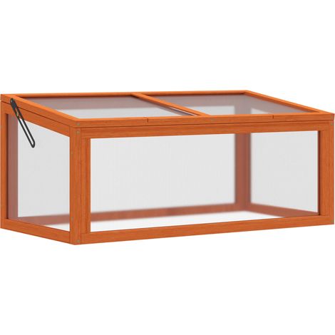 Invernadero mini de madera y policarbonato naranja 90 x 46 x 40 cm HOMVRA (1/5)