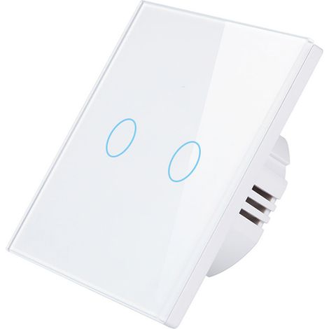 Interruptor de pared WiFi táctil de cristal templado, compatible con Google Home, inalámbrico, con temporizador. (1/5)