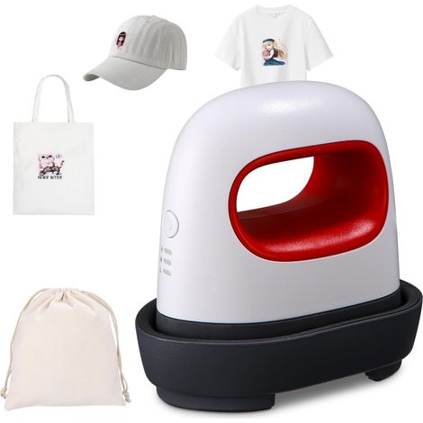 Mini presse à chaud, machine de transfert DIY, avec pied de sécurité résistant à la chaleur, adaptée aux projets de transfert tels que les t-shirts, les chaussures et les petits produits en vinyle. (1/5)