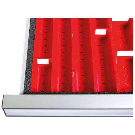 Distanzleisten für Muldenplatten pro Schublade, Schubladennutzmaß 900 x 600 mm (1/3)
