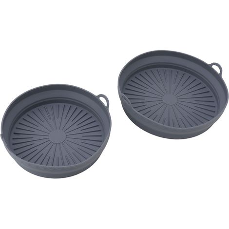 2 PCS Panier en silicone pliable réutilisable pour friteuse cuisine bac bol gris (1/5)