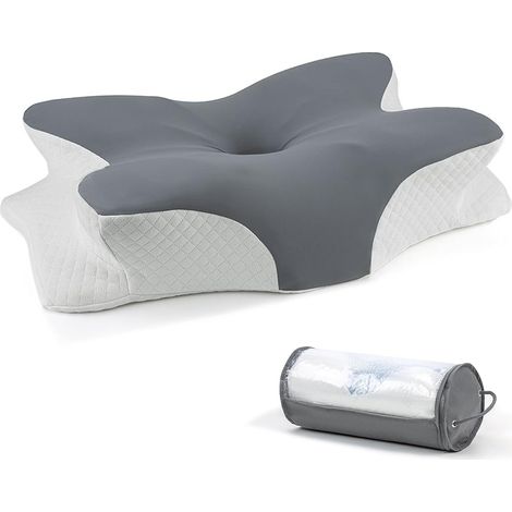 Oreiller Ergonomique Cervical, Oreiller Orthopédique à Mémoire de Forme pour la Nuque, Coussin de Soutien du Cou, Oreiller Cervicales Douloureuses, pour Dormir sur Le Côté et sur Le Dos (1/5)