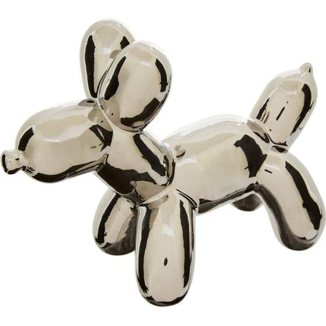 Statuetta di cane theo pop art h13,5 cm argento - Atmosphera créateur d'intérieur
